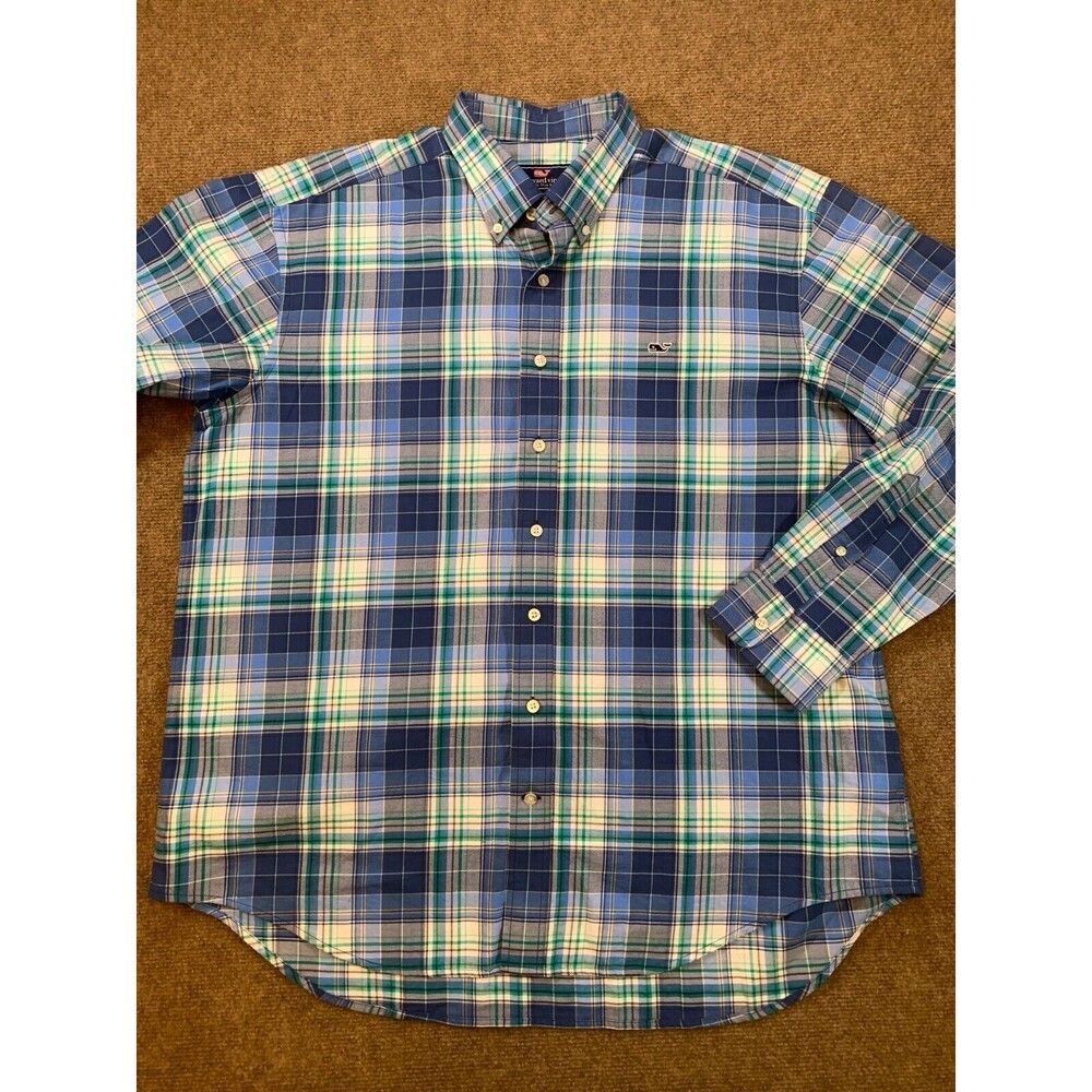 Vineyard Vines‎ Button Down Shirt Mens XL Long Sleeve Plaid Collegiate